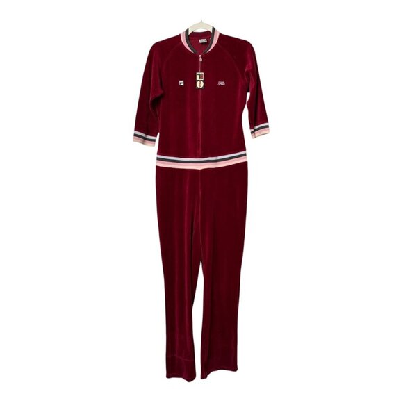 VTG Fila Velour Tracksuit Jumpsuit | Women’s Medium | Y2K Retro Striped - Picture 1 of 9